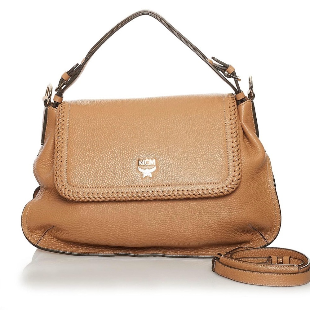 MCM Tan Leather Shoulder Bag